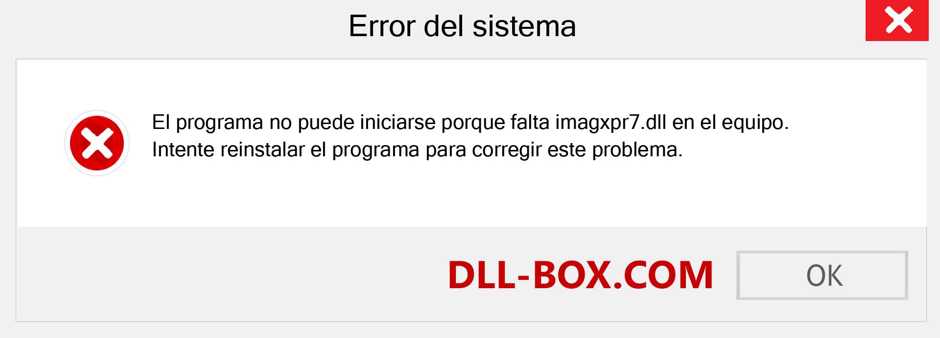 ¿Falta el archivo imagxpr7.dll ?. Descargar para Windows 7, 8, 10 - Corregir imagxpr7 dll Missing Error en Windows, fotos, imágenes